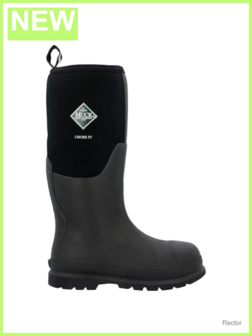 Muck Boots Men's Waterproof Steel Toe Work Pull-On Rubber Boot